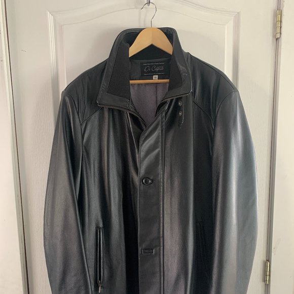 Leather jacket for men size 1x color black. - Picture 1 of 3